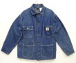 画像1: 80'S CARHARTT "MICHIGAN CHORE COAT" 裏地無し デニム カバーオール インディゴ USA製 (VINTAGE)