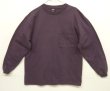 画像1: 90'S PATAGONIA 黒タグ オーバルロゴ刺繍 長袖 ポケット付きTシャツ グレープ USA製 (VINTAGE)