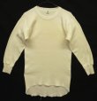 画像1: 80'S HANES コットン/ポリ サーマル 長袖 Tシャツ オフホワイト USA製 (VINTAGE)