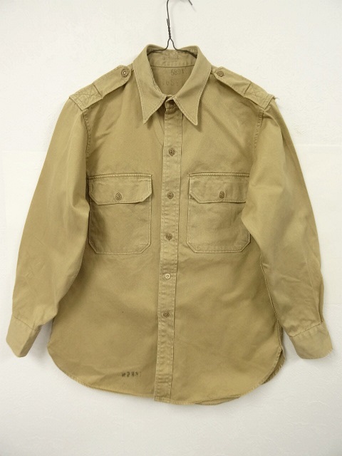 アメリカ軍 US ARMY ミリタリー チノシャツ (VINTAGE) 「L/S Shirt