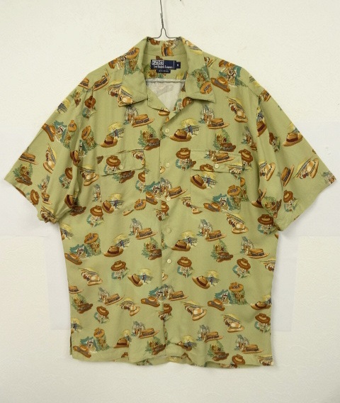 画像: ラルフローレン レーヨン オープンカラーシャツ ハット柄 (USED) 「S/S Shirt」 入荷しました。