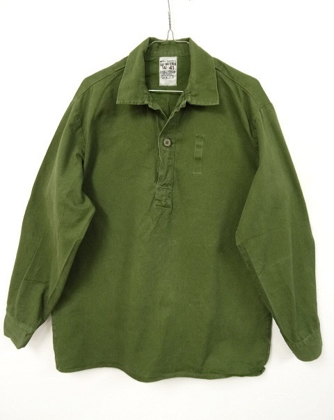 画像: スウェーデン軍 M55 ボックス ミリタリーシャツ (USED) 「L/S Shirt」 入荷しました。