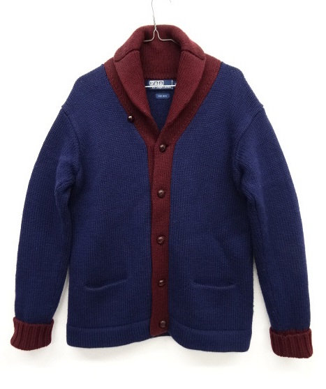 画像: RALPH LAUREN ツートン ショールカラー ニットカーディガン (USED) 「Cardigan」 入荷しました。