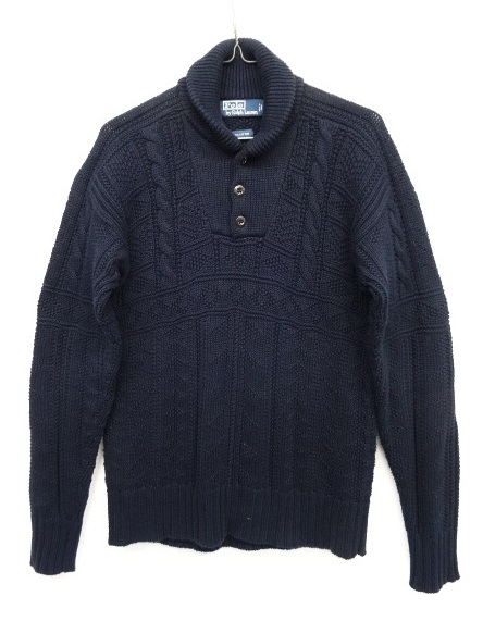 画像: RALPH LAUREN ショールカラー ヘンリーネック アランセーター (USED) 「Knit」 入荷しました。