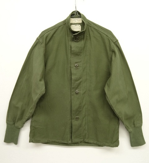 70'S アメリカ軍 US ARMY LINER SHIRT OG107 袖リブ付き ミリタリー