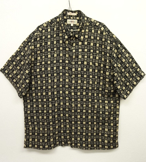 画像: CAMPIA レーヨン 半袖 ボックスシャツ ブラックベース総柄 (VINTAGE) 「S/S Shirt」 入荷しました。