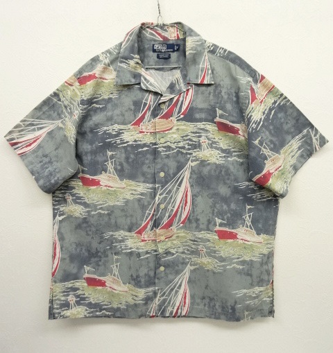 画像: 90'S RALPH LAUREN コットン オープンカラー アロハシャツ ヨット柄 (VINTAGE) 「S/S Shirt」 入荷しました。