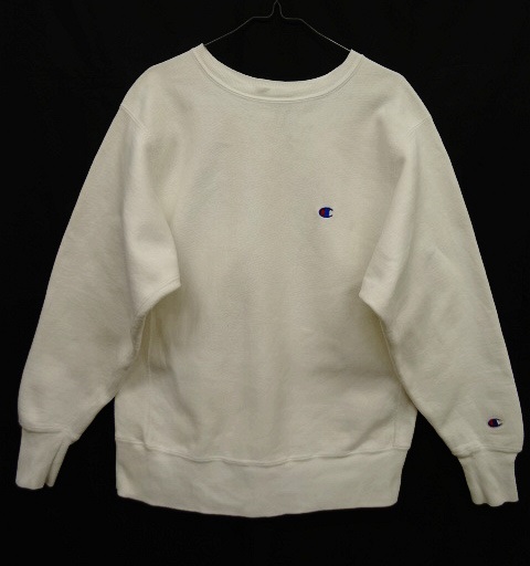 画像: 90'S CHAMPION 刺繍タグ リバースウィーブ 無地 ホワイト USA製 (VINTAGE) 「Sweat Shirt」 入荷しました。