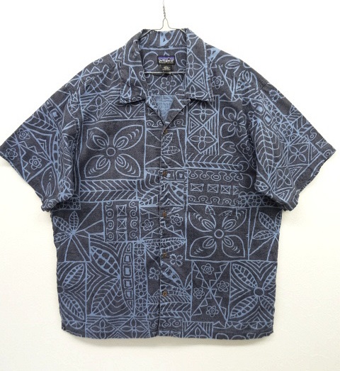 画像: PATAGONIA オープンカラー 半袖シャツ ネイビーベース 総柄 (USED) 「S/S Shirt」 入荷しました。