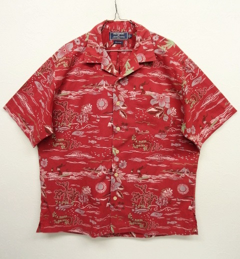 画像: 90'S POLO SPORT コットン オープンカラー アロハシャツ RED (VINTAGE) 「S/S Shirt」 入荷しました。