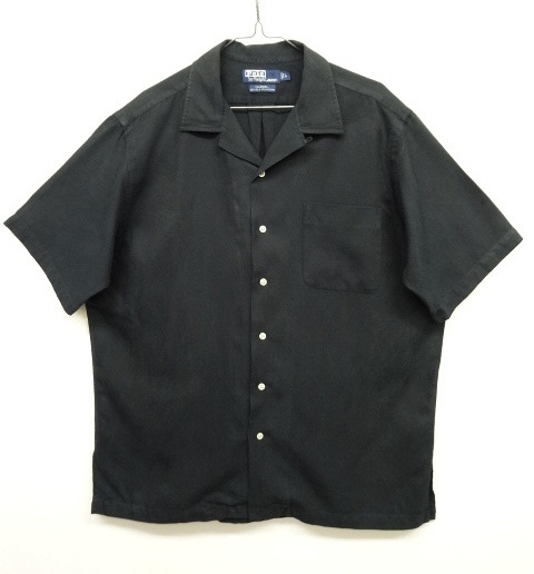 画像: 90'S RALPH LAUREN シルク/コットン オープンカラー 半袖シャツ BLACK (VINTAGE) 「S/S Shirt」 入荷しました。