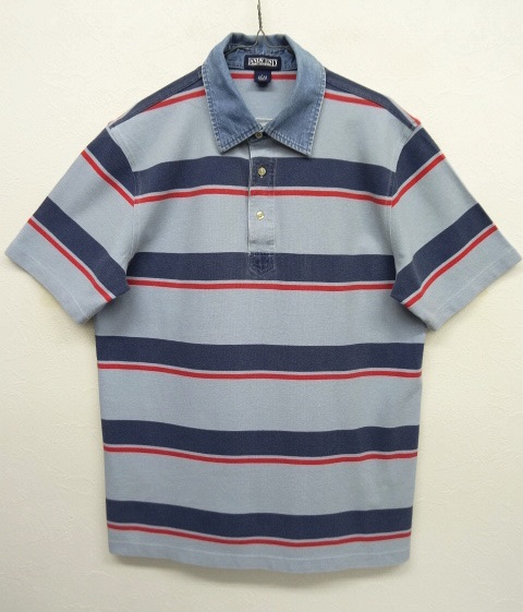 画像: LANDS' END 襟デニム 半袖 ポロシャツ ボーダー柄 (USED) 「S/S Polo」 入荷しました。