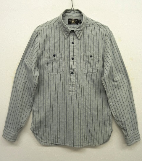 画像: RRL メタルボタン チンスト＆マチ付き ワークシャツ ストライプ (USED) 「L/S Shirt」 入荷しました。