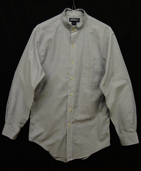 画像: 90'S LANDS' END オックスフォード バンドカラーシャツ ストライプ (VINTAGE) 「L/S Shirt」 入荷しました。