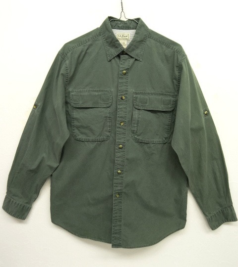 画像: 90'S LL Bean フィッシングシャツ DK GREEN (VINTAGE) 「L/S Shirt」 入荷しました。