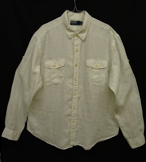 画像: 90'S RALPH LAUREN リネン 長袖シャツ WHITE (VINTAGE) 「L/S Shirt」 入荷しました。