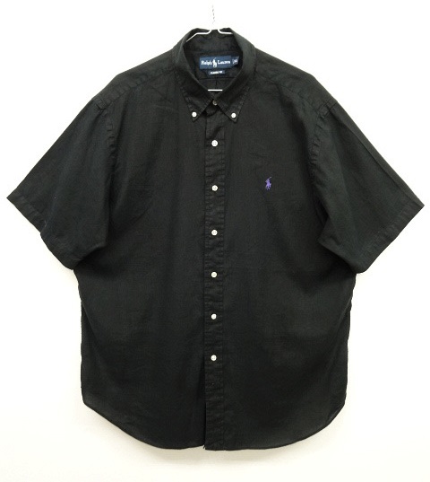 画像: 90'S RALPH LAUREN リネン 半袖 ボタンダウンシャツ BLACK (VINTAGE) 「S/S Shirt」 入荷しました。