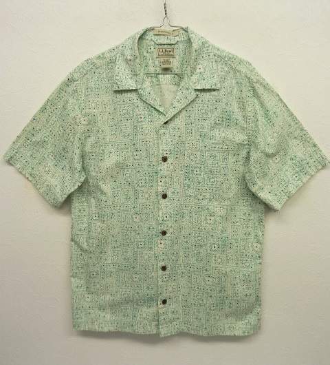 画像: 90'S LL Bean オープンカラー 半袖 アロハシャツ 総柄 (VINTAGE) 「S/S Shirt」 入荷しました。