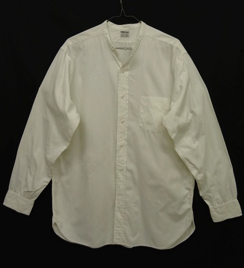 画像: 50'S TOWNCRAFT マチ付き 長袖 ノーカラー ドレスシャツ ホワイト (VINTAGE) 「L/S Shirt」 入荷しました。