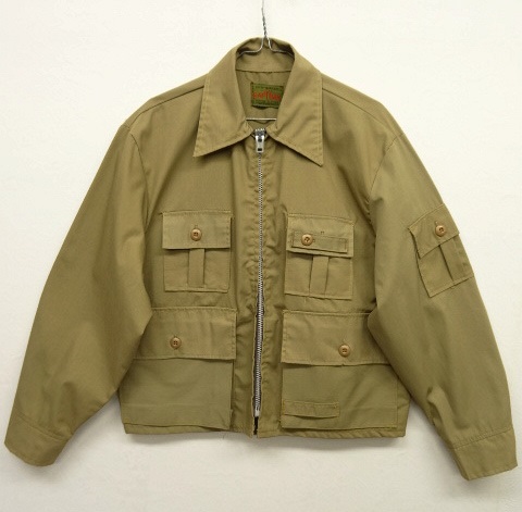 70'S SAFTBAK ハンティングジャケット SIMCO製ジップ BEIGE (VINTAGE