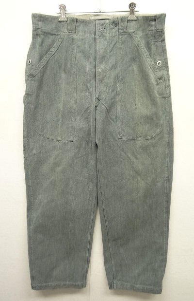 画像: 50'S スイス軍 メタルボタン デニム ワークパンツ グレー (VINTAGE) 「Bottoms」 入荷しました。