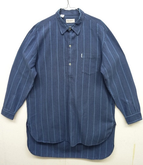 画像: L'Hermine マチ付き グランパシャツ ストライプ フランス製 (VINTAGE) 「L/S Shirt」 入荷しました。