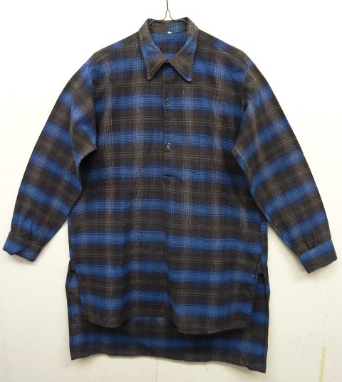 画像: ユーロヴィンテージ マチ付き フランネル グランパシャツ オンブレチェック (VINTAGE) 「L/S Shirt」 入荷しました。