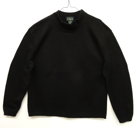 画像: 90'S J.CREW 旧タグ モックネック コットンセーター ブラック USA製 (VINTAGE) 「Knit」 入荷しました。