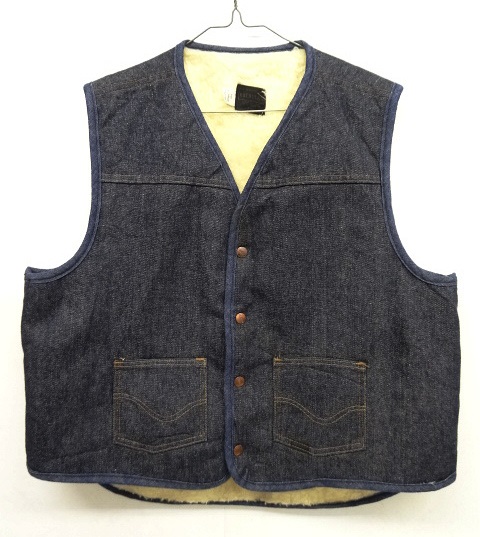 画像: 70'S SEARS "ROEBUCKS" 裏地ボア付き デニムベスト INDIGO (VINTAGE) 「No Sleeve」 入荷しました。