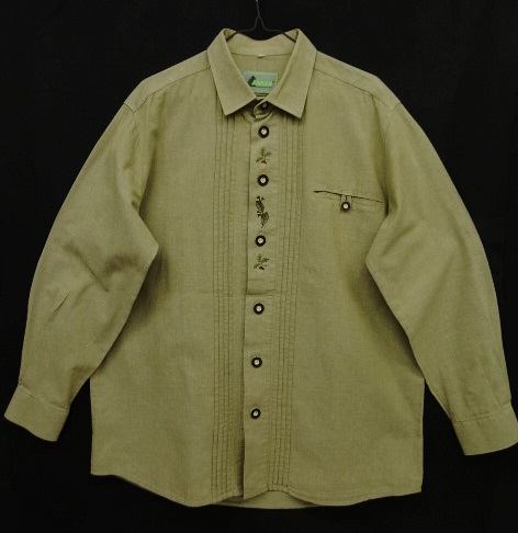 画像: ユーロヴィンテージ オーストリア発 チロリアンシャツ LT GREEN (VINTAGE) 「L/S Shirt」 入荷しました。