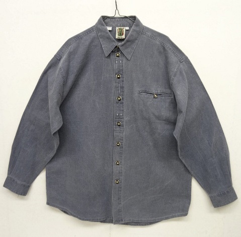 画像: ユーロヴィンテージ オーストリア発 リネン/コットン チロリアンシャツ BLUE (VINTAGE) 「L/S Shirt」 入荷しました。