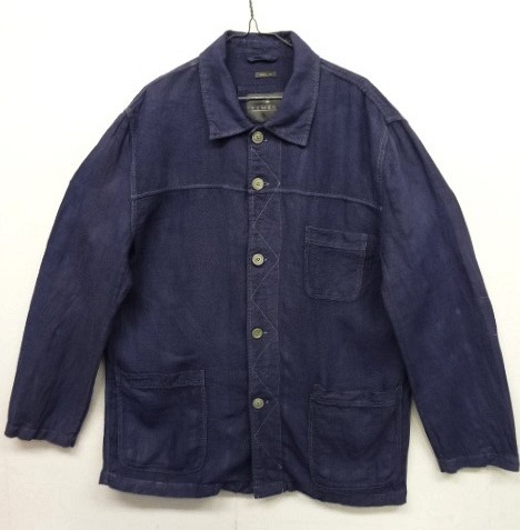 画像: ユーロヴィンテージ リネン カバーオール INDIGO (VINTAGE) 「Jacket」 入荷しました。