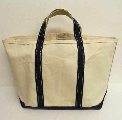 画像: 80'S LL Bean 2色タグ キャンバス トートバッグ ネイビー/オフホワイト USA製 (VINTAGE) 「Bag」 入荷しました。