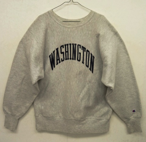 画像: 90'S CHAMPION "WASHINGTON" 刺繍タグ リバースウィーブ グレー USA製 (VINTAGE) 「Sweat Shirt」 入荷しました。