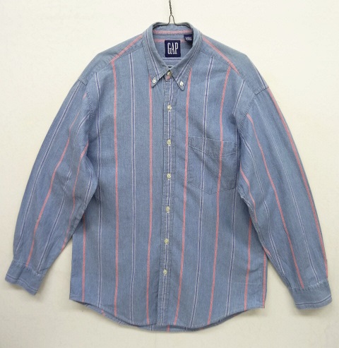 画像: 90'S GAP 旧タグ シャンブレー BDシャツ ストライプ柄 (VINTAGE) 「L/S Shirt」 入荷しました。