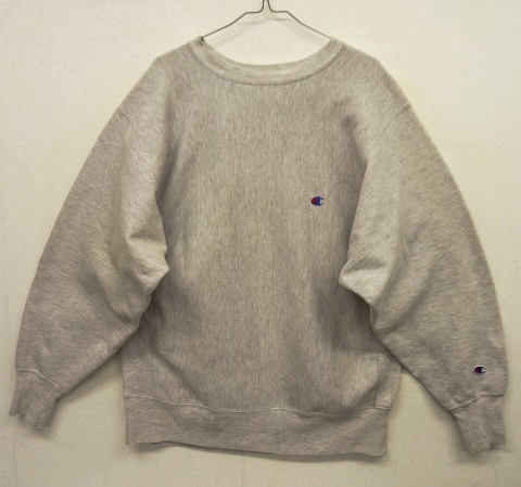 画像: 90'S CHAMPION 刺繍タグ リバースウィーブ 無地 グレー USA製 (VINTAGE) 「Sweat Shirt」 入荷しました。