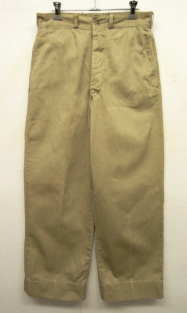 画像: 50'S アメリカ軍 USMC フラップ付きバックポケット ボタンフライ チノパンツ W30L33 (VINTAGE) 「Bottoms」 入荷しました。