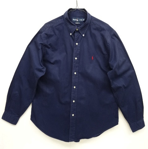 画像: 90'S RALPH LAUREN "CLASSIC FIT" ポプリン BDシャツ NAVY (VINTAGE) 「L/S Shirt」 入荷しました。