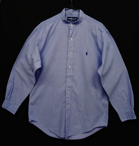 画像: 90'S RALPH LAUREN "YARMOUTH" ノーカラーシャツ ストライプ (REMAKE) 「L/S Shirt」 入荷しました。