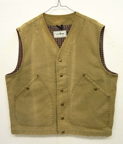 画像: 90'S LL Bean 裏地付き キャンバスベスト KHAKI (VINTAGE) 「No Sleeve」 入荷しました。