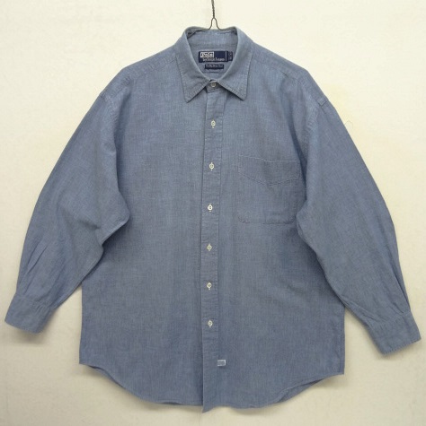 画像: 90'S RALPH LAUREN "THE BIG DRESS SHIRT" シャンブレーシャツ ブルー (VINTAGE) 「L/S Shirt」 入荷しました。