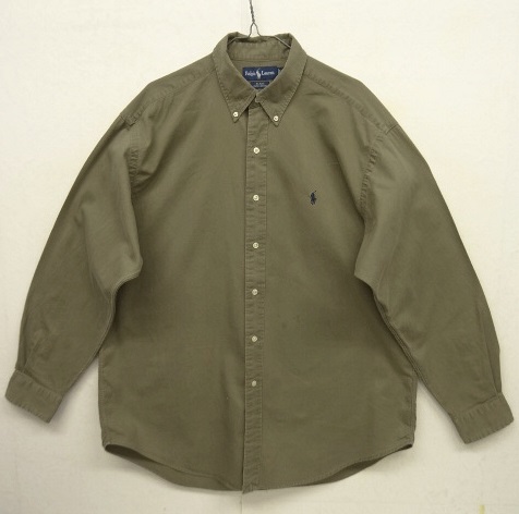 画像: 90'S RALPH LAUREN "BLAKE" ツイル BDシャツ KHAKI (VINTAGE) 「L/S Shirt」 入荷しました。