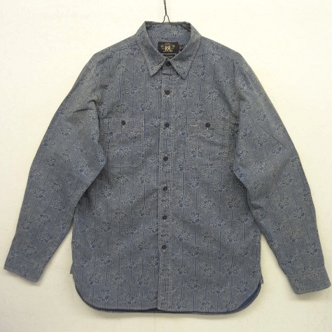 画像: RRL マチ付き ワークシャツ インディゴ/フローラル柄 (NEW) 「L/S Shirt」 入荷しました。