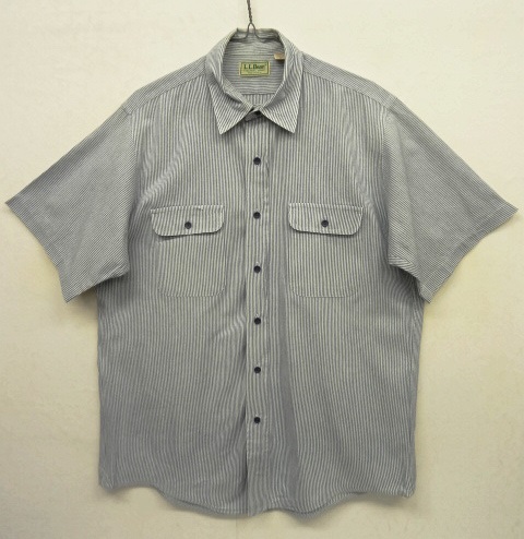 画像: 80'S LL Bean 半袖 ワークシャツ ストライプ柄 USA製 (VINTAGE) 「S/S Shirt」 入荷しました。