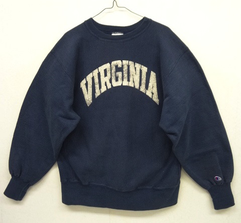 画像: 90'S CHAMPION "VIRGINIA" 刺繍2枚タグ リバースウィーブ ネイビー USA製 (VINTAGE) 「Sweat Shirt」 入荷しました。