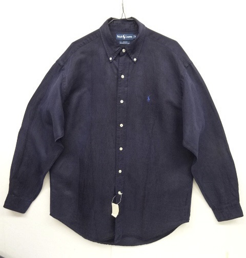 画像: 90'S RALPH LAUREN "BLAKE" シルク/リネン 長袖 BDシャツ ネイビー (DEADSTOCK) 「L/S Shirt」 入荷しました。