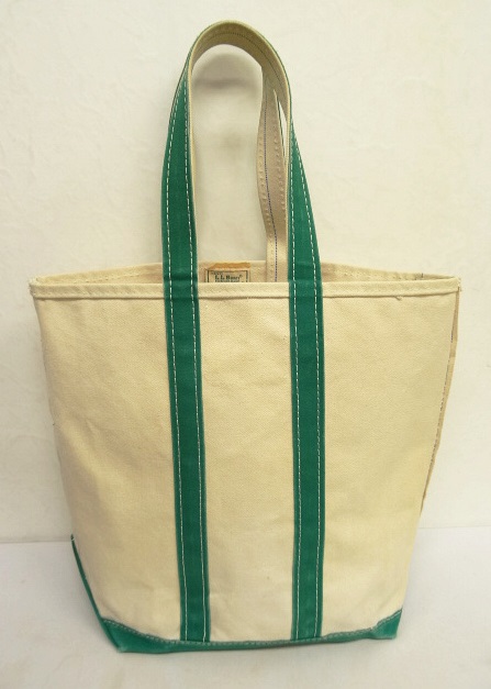 画像: 80'S LL Bean 2色タグ ロングハンドル キャンバス トートバッグ グリーン/オフホワイト USA製 (VINTAGE) 「Bag」 入荷しました。