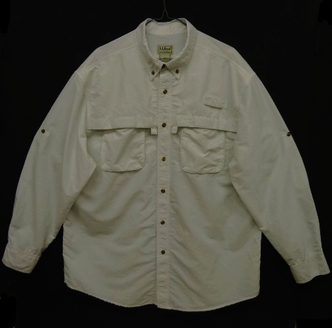 画像: LL Bean ベンチレーション付き ナイロン トレッキングシャツ WHITE (USED) 「L/S Shirt」 入荷しました。