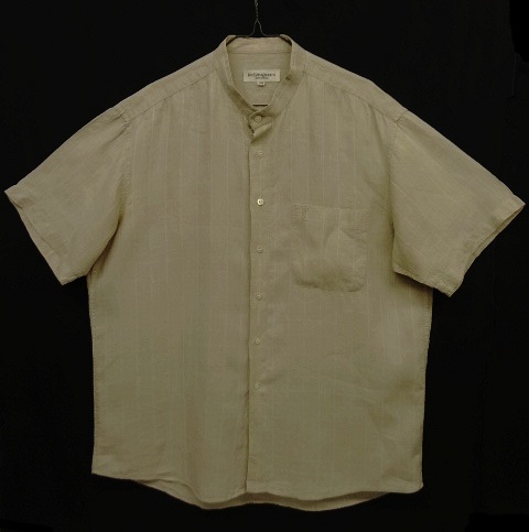 画像: YVES SAINT LAURENT リネン ノーカラーシャツ ベージュ/ストライプ (VINTAGE) 「S/S Shirt」 入荷しました。