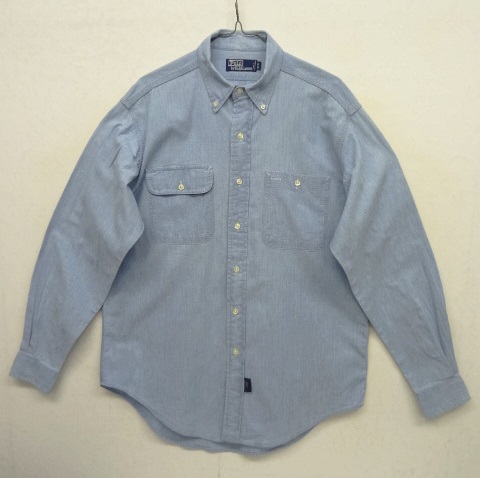 画像: 90'S RALPH LAUREN シャンブレー BDシャツ ブルー カナダ製 (VINTAGE) 「L/S Shirt」 入荷しました。